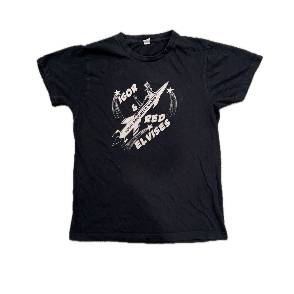 Vintage Igor and Red Elvises Band Ladies  Black T-shirt size Small